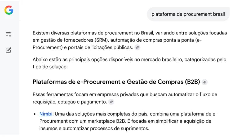Registro publicado no site da ORIA: Nimbi em uma resposta de IA.